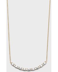 Neiman Marcus - 18k Yellow Gold Round Diamond Smiley Bar Necklace, 0.79tcw - Lyst
