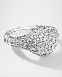 David Yurman - Mini Chevron Pave Diamond Pinky Ring - Lyst