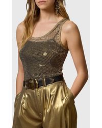 Ralph Lauren Collection - Embellished Mesh Knit Tank Top - Lyst