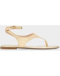 Stuart Weitzman - Marley Metallic Leather Ankle-Strap Sandals - Lyst