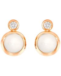 Tamara Comolli - Bouton 18k Rose Gold Sand Moonstone/diamond Post Earrings - Lyst