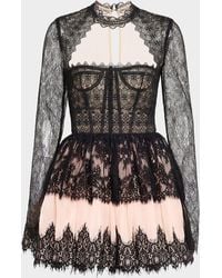 Bronx and Banco - Daphne Illusion Corset Lace Mini Dress - Lyst