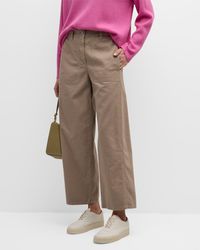 Eileen Fisher - Cropped Wide-Leg Hemp-Cotton Pants - Lyst