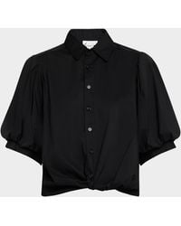 Finley - Bomba Button-Down Twist-Front Poplin Shirt - Lyst