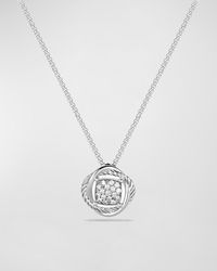 David Yurman Infinity Pendant With Diamonds On Chain - White