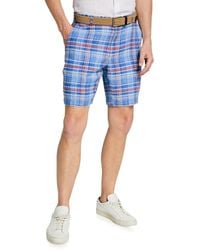 Nwt Tommy Bahama Relax $88 Madras To The Max Maritime Plaid Linen Men's Shorts