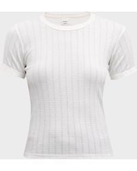 Leset - Pointelle Slim Fit Tee - Lyst
