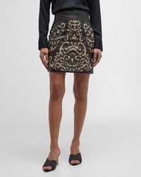 L'Agence - Amour Laser-cut Leather Mini Skirt - Lyst
