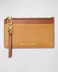 MICHAEL Michael Kors - Small Zip Leather Card Holder - Lyst