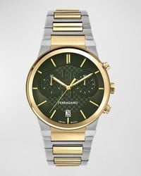 Ferragamo - 41Mm Sapphire Chrono Watch With Bracelet Strap - Lyst