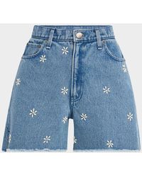 Rag & Bone - Aspen Embellished Denim Shorts - Lyst