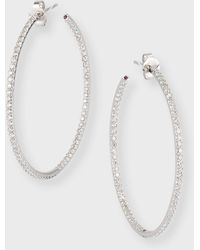 Roberto Coin - 18k Perfect Diamond Hoop Earrings - Lyst