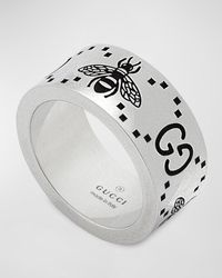 Gucci - GG And Bee Sterling Silver Ring - Lyst