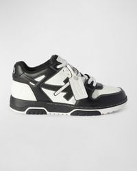 Off-White c/o Virgil Abloh - Out Of Office Logic Bicolor Leather Low-Top Sneakers - Lyst