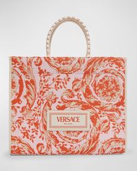 Versace - Barocco Xl Barocco Canvas Tote Bag - Lyst