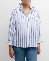 Finley - Plus Size Fiona Striped Cotton Shirt - Lyst