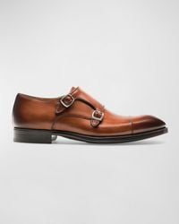 Magnanni - Harris Leather Double Monk Strap Loafers - Lyst