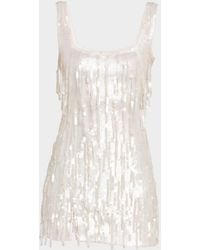 STAUD - Le Sable Sequined Fringe Mini Dress - Lyst