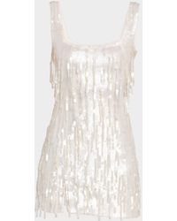 STAUD - Le Sable Sequined Fringe Mini Dress - Lyst