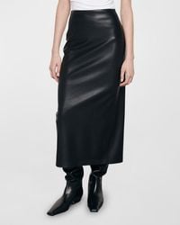 Enza Costa - Faux Leather Knee-Length Skirt - Lyst