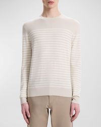 Theory - Striped Crewneck Regal Merino Wool Sweater - Lyst