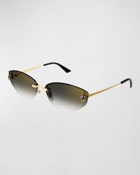 Cartier - Rimless Panther Metal Alloy Cat-eye Sunglasses - Lyst