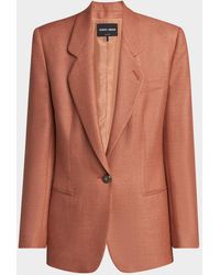 Giorgio Armani - Silk-Wool Single-Breasted Blazer Jacket - Lyst