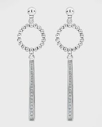 Lagos - Sterling Caviar Beaded Circle Drop Earrings With Linear Diamond Station - Lyst