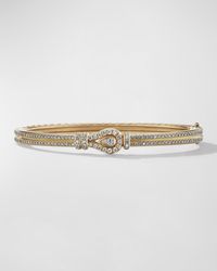 David Yurman - Thoroughbred Loop Bracelet With Full Pave Diamonds In 18k Gold, 4.5mm, Size L - Lyst