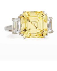 Fantasia by Deserio - Canary Asscher Cubic Zirconia Ring, 13.00 Tcw - Lyst