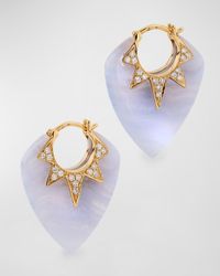 Sorellina - 18K Earrings With Lace Agate And Gh-Si Diamonds. 25X20Mm - Lyst