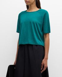 Eileen Fisher - Raglan-Sleeve Organic Linen-Cotton Pullover - Lyst