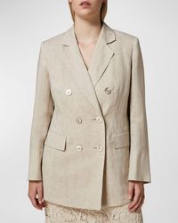 Marina Rinaldi - Plus Size Louvre Double-Breasted Linen Jacket - Lyst