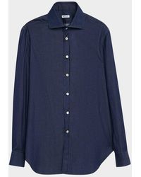 Kiton - Denim Wash Classic-Fit Sport Shirt - Lyst