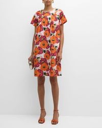 Frances Valentine - Easy Floral Short-Sleeve Mini Dress - Lyst