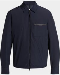 Moncler - Apos;S Nylon Leather-Trim Full-Zip Shirt Jacket - Lyst