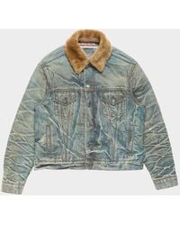 Acne Studios - Apos;S J-Rion Shearling-Trimmed Denim Trucker Jacket - Lyst