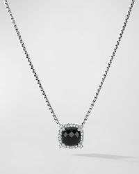 David Yurman - Petite Chatelaine Pendant Necklace With Gemstone And Diamonds In Silver, 7mm, 18"l - Lyst
