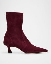 Stuart Weitzman - 50Mm Vinnie Suede Stretch Booties - Lyst