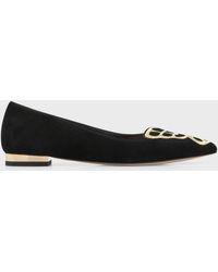 Sophia Webster - Butterfly Embroidered Suede Ballerina Flats - Lyst