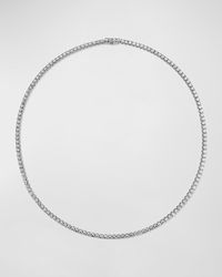 Memoire - 18k White Gold Diamond Straight Line Necklace, 16.5"l - Lyst
