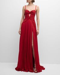 Jovani - Strapless Pleated Cutout Sweetheart Gown - Lyst