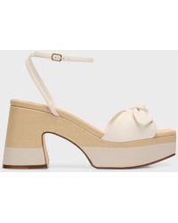 Jimmy Choo - Ricia Knotted Bow Platform Sandals - Lyst