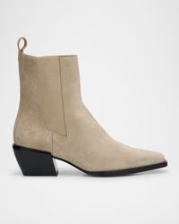 Rag & Bone - Joni Suede Western Chelsea Booties - Lyst