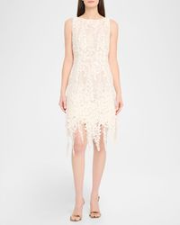 Oscar de la Renta Marbled Carnation Guipure Mini Dress in White | Lyst Oscar de la Renta Marbled Carnation Guipure Mini Dress in White | Lyst
