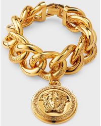 Versace - Thick Chain Bracelet With Medusa Charm - Lyst