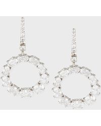 Fantasia by Deserio - Open Circle Cz Crystal Drop Earrings - Lyst