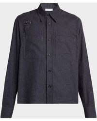 McQueen - Apos;S Cotton Flannel Harness Button-Down Shirt - Lyst