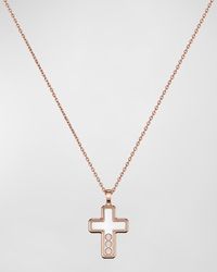 Chopard - Happy Diamonds 18k Rose Gold Cross Pendant Necklace - Lyst