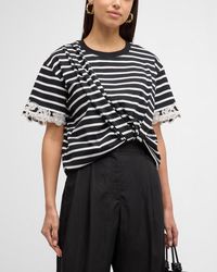 3.1 Phillip Lim - Striped Lace-Embroidered T-Shirt - Lyst